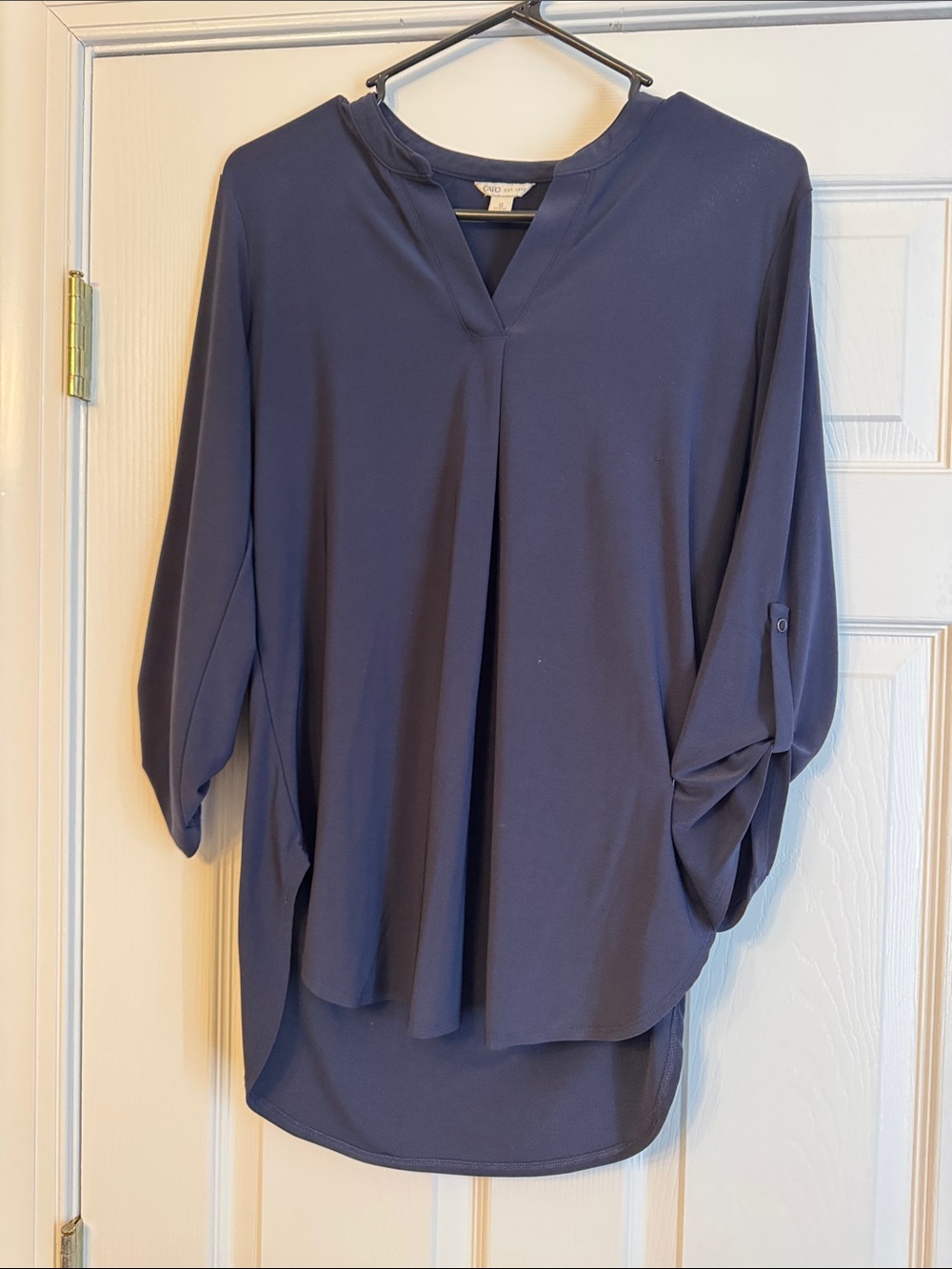 Cato Navy V-Neck Dolman Tunic Top